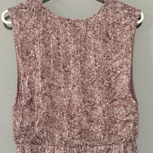 Free People my fair lady flowy Mauve Floral Maxi Dress Greek babydoll style - Picture 7 of 15